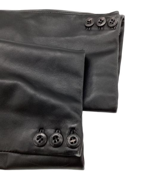 BALMAIN（バルマン）BALMAIN (バルマン) ラムレザーテーラードジャケット ブラック サイズ:2Lの古着・服飾アイテム