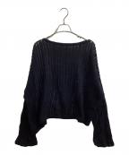 Spick and Spanスピック＆スパン）の古着「ギマコットン透かし編みルーズニット　/　25080200540020　/　25年モデル」｜ブラック