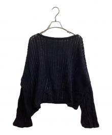 Spick and Span（スピック＆スパン）の古着「ギマコットン透かし編みルーズニット　/　25080200540020　/　25年モデル」｜ブラック