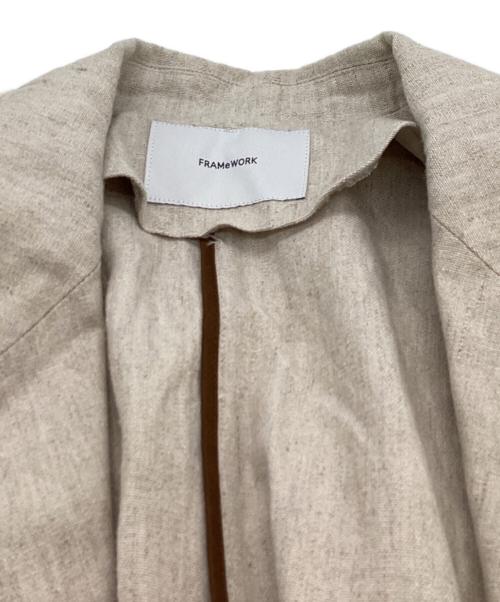 FRAMeWORK（フレームワーク）FRAMeWORK (フレームワーク) 綿麻プレーンコート / 24020220600010 ベージュ サイズ:36の古着・服飾アイテム