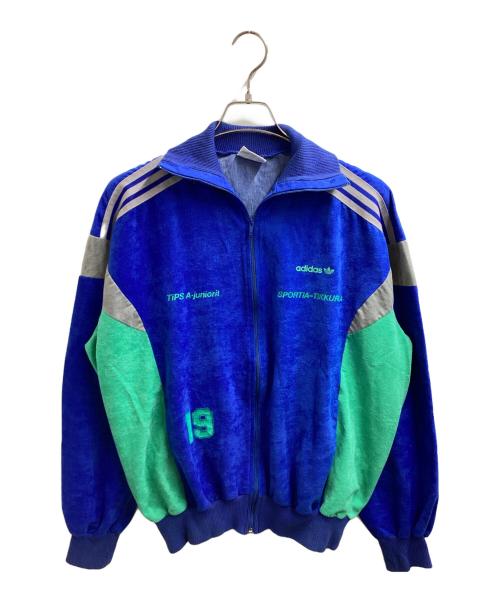 adidas（アディダス）adidas (アディダス) ベロアトラックジャケット / 80s フランス製 / VENTEX社製 ブルー サイズ:180の古着・服飾アイテム