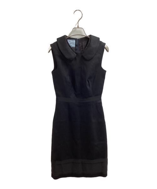 PRADA（プラダ）PRADA (プラダ) ラウンドカラーノースリーブウールワンピース / P31Z2 S152 / イタリア製 ブラック サイズ:36の古着・服飾アイテム