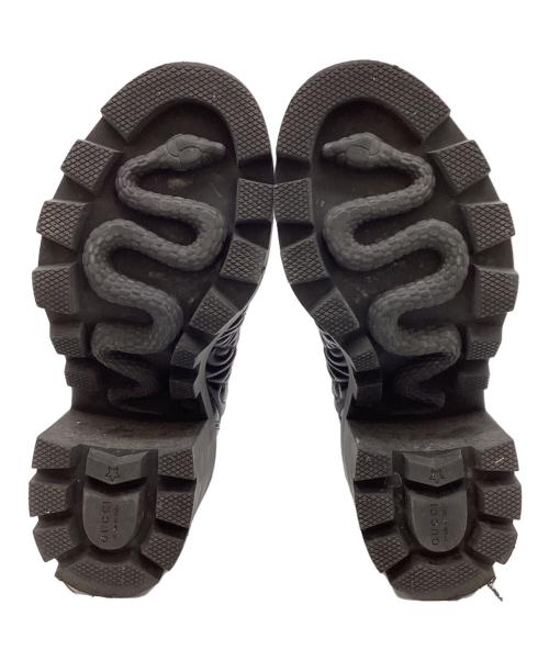 GUCCI（グッチ）GUCCI　 (グッチ) Gランバスレザーミッドヒールアンクルブーツ / イタリア製  ブラック サイズ:36 1/2の古着・服飾アイテム