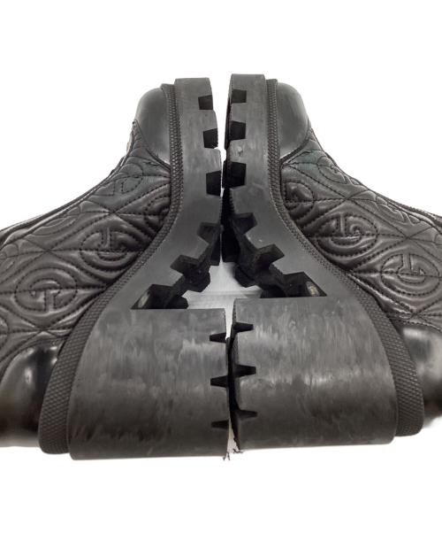 GUCCI（グッチ）GUCCI　 (グッチ) Gランバスレザーミッドヒールアンクルブーツ / イタリア製  ブラック サイズ:36 1/2の古着・服飾アイテム