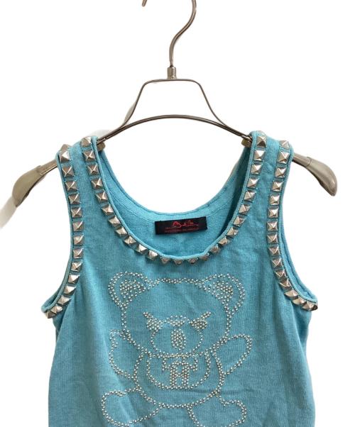 Hysteric Glamour（ヒステリックグラマー）Hysteric Glamour (ヒステリックグラマー) スタッズノースリーブカットソー / 2NV-1730 ブルー サイズ:Freeの古着・服飾アイテム