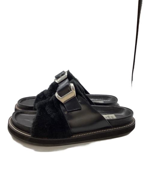 Soe（ソーイ）SOE  (ソーイ) ONE BACKLE FUR SANDAL / ファーサンダル / 1201-02-003 ブラック サイズ:1の古着・服飾アイテム