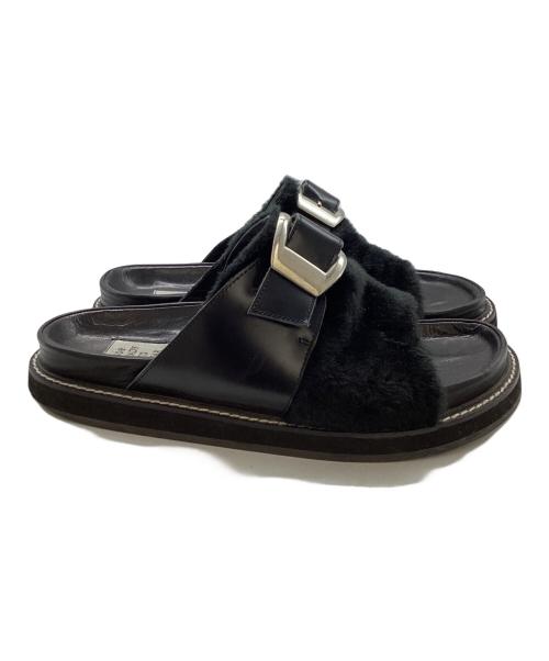 Soe（ソーイ）SOE  (ソーイ) ONE BACKLE FUR SANDAL / ファーサンダル / 1201-02-003 ブラック サイズ:1の古着・服飾アイテム