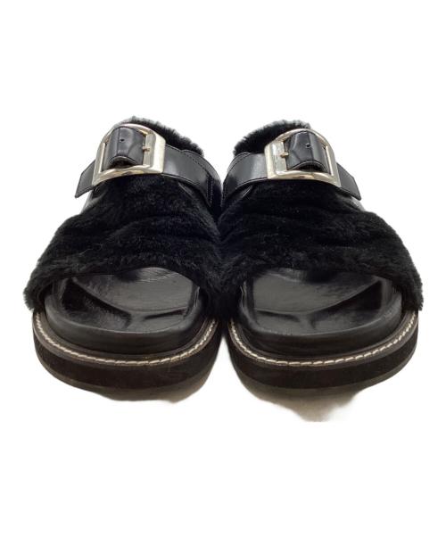 Soe（ソーイ）SOE  (ソーイ) ONE BACKLE FUR SANDAL / ファーサンダル / 1201-02-003 ブラック サイズ:1の古着・服飾アイテム