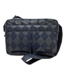 HEAD PORTER（ヘッドポーター）の古着「Argyle shoulder bag / アーガイルショルダーバッグ / MASTER NAVY / マスターネイビー」｜ネイビー