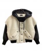 Diagramダイアグラム）の古着「ボアミックスダウンブルゾン」｜ブラック×ベージュ