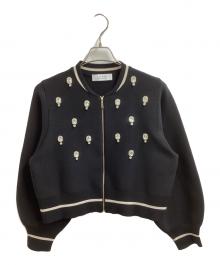 Loulou Willoughby（ルルウィルビー）の古着「ニットブルゾン / 21241019010」｜ブラック