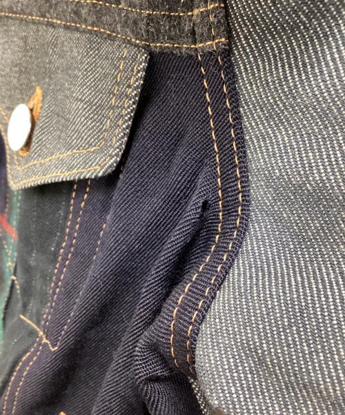 ROBE DE CHAMBRE COMME DES GARCONS（ローブドシャンブル コムデギャルソン）ROBE DE CHAMBRE COMME DES GARCONS (ローブドシャンブル コムデギャルソン) 切替デニムジャケット/	RJ-10017M/ AD1999 グレー サイズ:Mの古着・服飾アイテム