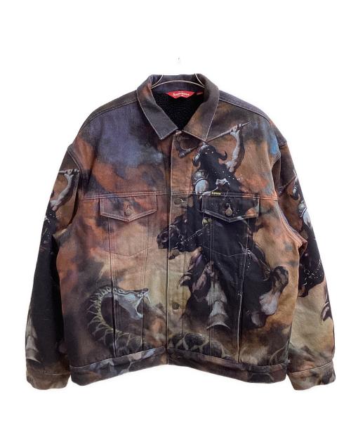 SUPREME（シュプリーム）Supreme　 Frank Frazetta (フランクフラゼッタ) Faux Shearling Lined Trucker Jacket /  フォー シアリング ラインド トラッカー ジャケット / 24AW ブラウン サイズ:XLの古着・服飾アイテム