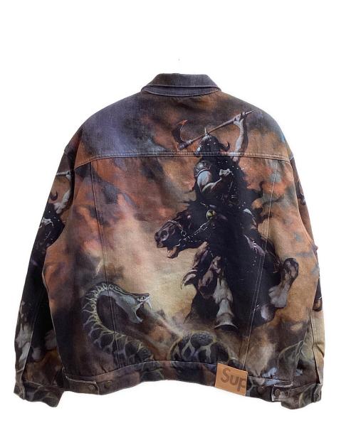 SUPREME（シュプリーム）Supreme　 Frank Frazetta (フランクフラゼッタ) Faux Shearling Lined Trucker Jacket /  フォー シアリング ラインド トラッカー ジャケット / 24AW ブラウン サイズ:XLの古着・服飾アイテム