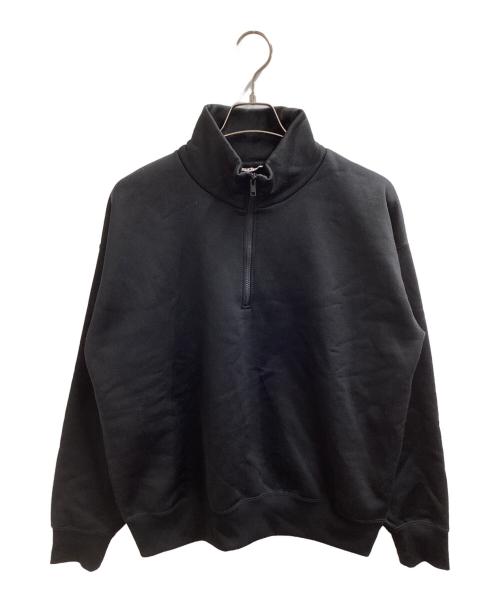 AURALEE（オーラリー）AURALEE (オーラリー) BAGGY POLYESTER SWEAT HALF ZIP P/O / ハーフジップ プルオーバー スウェット ブラック サイズ:3の古着・服飾アイテム