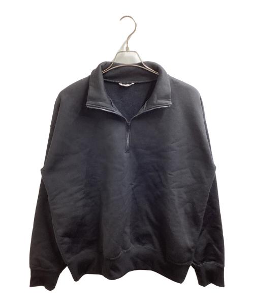 AURALEE（オーラリー）AURALEE (オーラリー) BAGGY POLYESTER SWEAT HALF ZIP P/O / ハーフジップ プルオーバー スウェット ブラック サイズ:3の古着・服飾アイテム