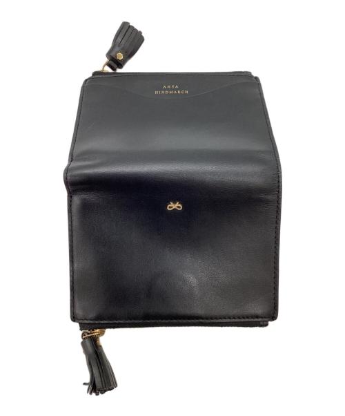 ANYA HINDMARCH（アニヤ・ハインドマーチ）ANYA HINDMARCH  (アニヤ・ハインドマーチ) ｽﾓｰﾙ ﾀﾞﾌﾞﾙｼﾞｯﾌﾟ ｳｫﾚｯﾄ / 二つ折り財布 ブラックの古着・服飾アイテム