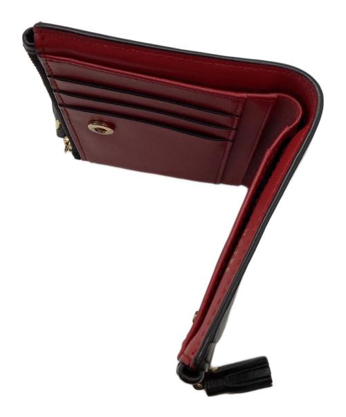 ANYA HINDMARCH（アニヤ・ハインドマーチ）ANYA HINDMARCH  (アニヤ・ハインドマーチ) ｽﾓｰﾙ ﾀﾞﾌﾞﾙｼﾞｯﾌﾟ ｳｫﾚｯﾄ / 二つ折り財布 ブラックの古着・服飾アイテム