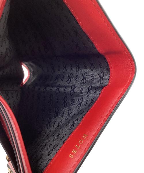 ANYA HINDMARCH（アニヤ・ハインドマーチ）ANYA HINDMARCH  (アニヤ・ハインドマーチ) ｽﾓｰﾙ ﾀﾞﾌﾞﾙｼﾞｯﾌﾟ ｳｫﾚｯﾄ / 二つ折り財布 ブラックの古着・服飾アイテム