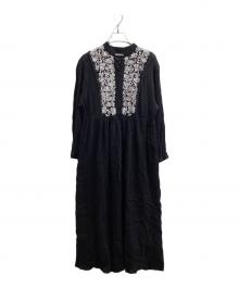 ne quittez pas（ヌキテパ）の古着「エンブロイダリー ワンピース  / 刺繍ワンピース / 010412GA3」｜ブラック