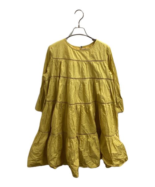 ne quittez pas（ヌキテパ）ne quittez pas (ヌキテパ) ティアードワンピース / 10482501FS イエロー サイズ:記載無しの古着・服飾アイテム