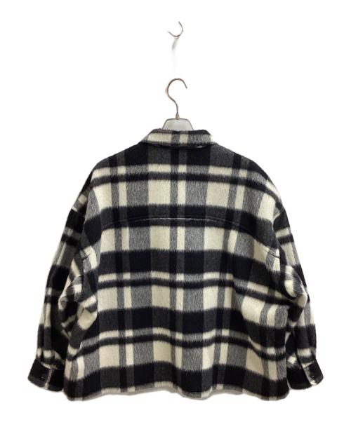 DELUXE（デラックス）Deluxe (デラックス) シャツジャケット / アルパカ混 / 日本製 ブラック×ホワイト サイズ:40の古着・服飾アイテム