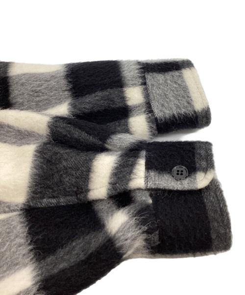 DELUXE（デラックス）Deluxe (デラックス) シャツジャケット / アルパカ混 / 日本製 ブラック×ホワイト サイズ:40の古着・服飾アイテム