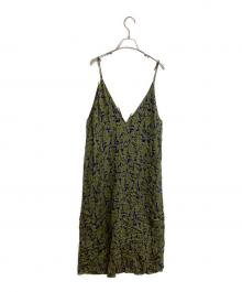 SACRA（サクラ）の古着「フラワーリーフプリントワンピース / 122611041」｜ネイビー×グリーン