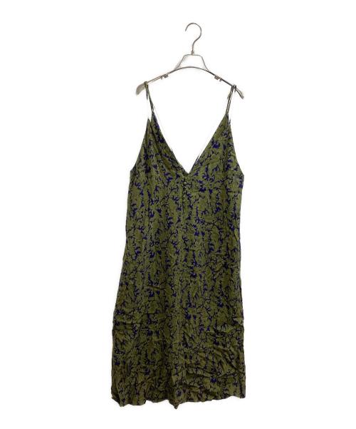 SACRA（サクラ）SACRA (サクラ) フラワーリーフプリントワンピース / 122611041 ネイビー×グリーン サイズ:38の古着・服飾アイテム
