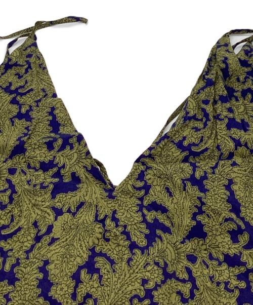 SACRA（サクラ）SACRA (サクラ) フラワーリーフプリントワンピース / 122611041 ネイビー×グリーン サイズ:38の古着・服飾アイテム