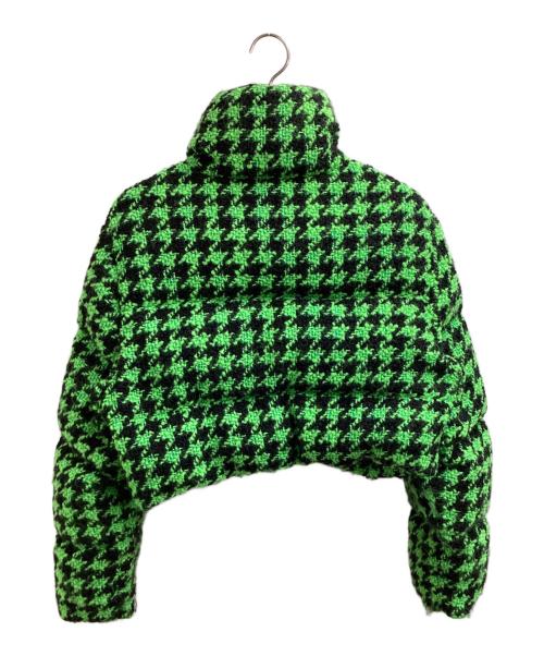 MSGM（エムエスジーエム）MSGM (エムエスジーエム) Tweed Down Jacket Green / ツイードダウンジャケット / 3341MDH27X / Made in ITALY / イタリア製 グリーン×ブラック サイズ:40の古着・服飾アイテム