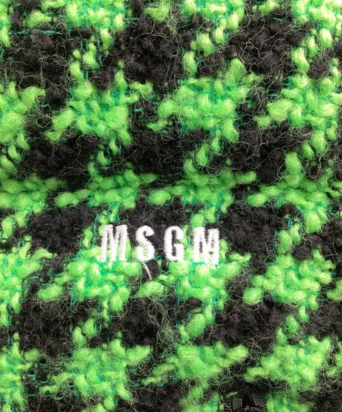 MSGM（エムエスジーエム）MSGM (エムエスジーエム) Tweed Down Jacket Green / ツイードダウンジャケット / 3341MDH27X / Made in ITALY / イタリア製 グリーン×ブラック サイズ:40の古着・服飾アイテム