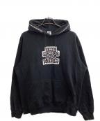 THE BLACK EYE PATCHブラックアイパッチ）の古着「KANJI LABEL HOODIE / 漢字ラベルパーカー / プルオーバーパーカー」｜ブラック