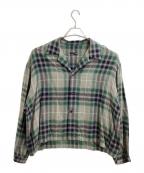 LAD MUSICIANラッドミュージシャン）の古着「Open Collar Shirt / オープンカラーシャツ / 2122-119」｜グリーン