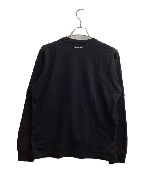 sacai（サカイ）sacai (サカイ) BACK to BACK LAYERED LONG SLEEVE CUTSEW / レイヤードL/Sカットソー / 22-0448S ブラック サイズ:3の古着・服飾アイテム