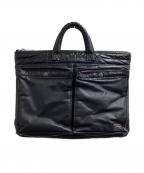 PORTERポーター）の古着「TANKER LEATHER  BRIEFCASE / タンカー レザー ブリーフケース / 383-08798」｜ブラック