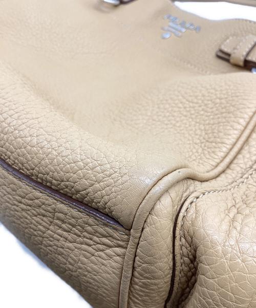 PRADA（プラダ）PRADA (プラダ) ヴィッテロダイノレザー トートバッグ / Vitello Dino Leather Tote Bag ブラウンの古着・服飾アイテム
