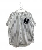 Majesticマジェスティック）の古着「ベースボールシャツ / USA製 NEWYORK YANKEES」｜ホワイト