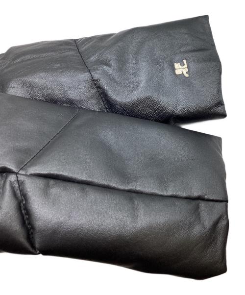 courreges（クレージュ）courreges (クレージュ) ピッグスキンダウンジャケット / レザーダウンジャケット グレー サイズ:9の古着・服飾アイテム