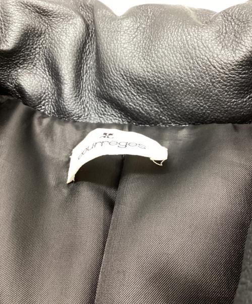 courreges（クレージュ）courreges (クレージュ) ピッグスキンダウンジャケット / レザーダウンジャケット グレー サイズ:9の古着・服飾アイテム