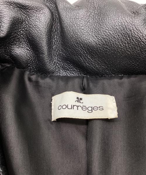courreges（クレージュ）courreges (クレージュ) ピッグスキンダウンジャケット / レザーダウンジャケット グレー サイズ:9の古着・服飾アイテム