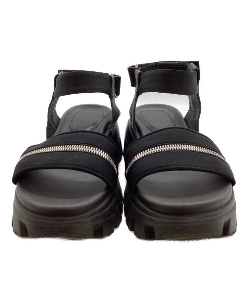 STACCATO（スタッカート）STACCATO (スタッカート) Diver Rugged Sole Sandals1 / ジップデティールプラットフォームサンダル / 350FS137-7765 ブラック サイズ:22.0cmの古着・服飾アイテム