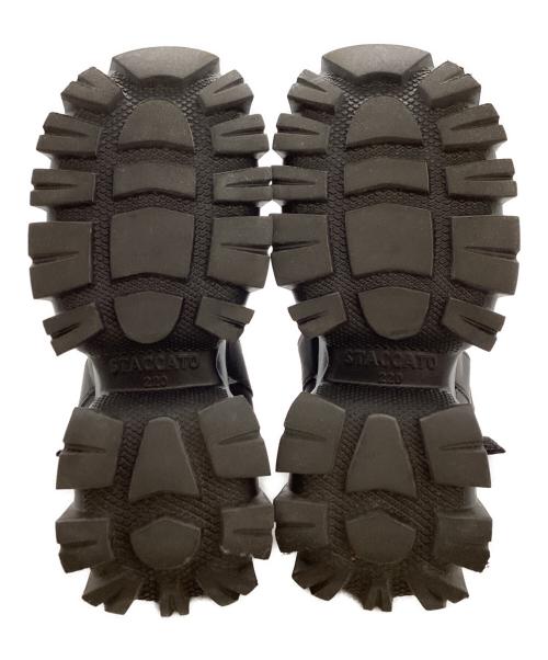 STACCATO（スタッカート）STACCATO (スタッカート) Diver Rugged Sole Sandals1 / ジップデティールプラットフォームサンダル / 350FS137-7765 ブラック サイズ:22.0cmの古着・服飾アイテム