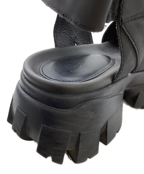 STACCATO（スタッカート）STACCATO (スタッカート) Diver Rugged Sole Sandals1 / ジップデティールプラットフォームサンダル / 350FS137-7765 ブラック サイズ:22.0cmの古着・服飾アイテム