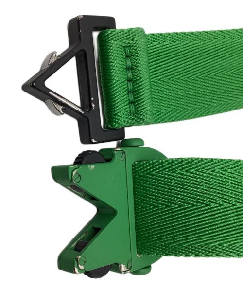 BOTTEGA VENETA（ボッテガベネタ）BOTTEGA VENETA (ボッテガベネタ) Vスナップバックルナイロンベルト グリーンの古着・服飾アイテム