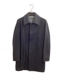 A.P.C.（アーペーセー）の古着「比翼 ウールステンカラーコート」｜ブラック