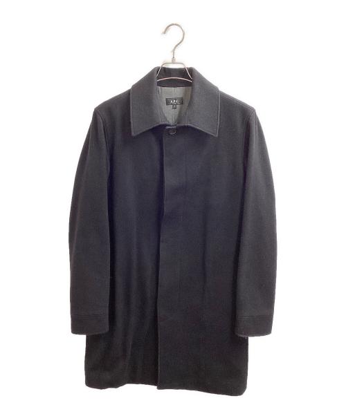 A.P.C.（アーペーセー）A.P.C. (アーペーセー) 比翼 ウールステンカラーコート ブラック サイズ:Sの古着・服飾アイテム