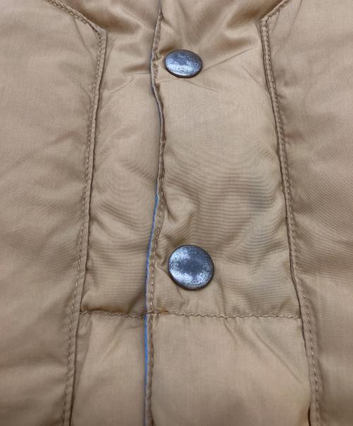 RockyMountainFeatherBed（ロッキーマウンテンフェザーベッド）RockyMountainFeatherBed WAREHOUSE (ウエアハウス) レザーヨーク ナイロン ダウンベスト / Leather yoke nylon down vest ブラウン サイズ:38の古着・服飾アイテム