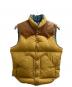 RockyMountainFeatherBed（ロッキーマウンテンフェザーベッド）の古着「レザーヨーク ナイロン ダウンベスト / Leather yoke nylon down vest」｜ブラウン