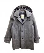 MACKINTOSH PHILOSOPHYマッキントッシュ フィロソフィー）の古着「Windowpane Check Down Coat Gray / ウインドウペンチェックダウンシングルコート グレー / H1C28-830-07」｜グレー